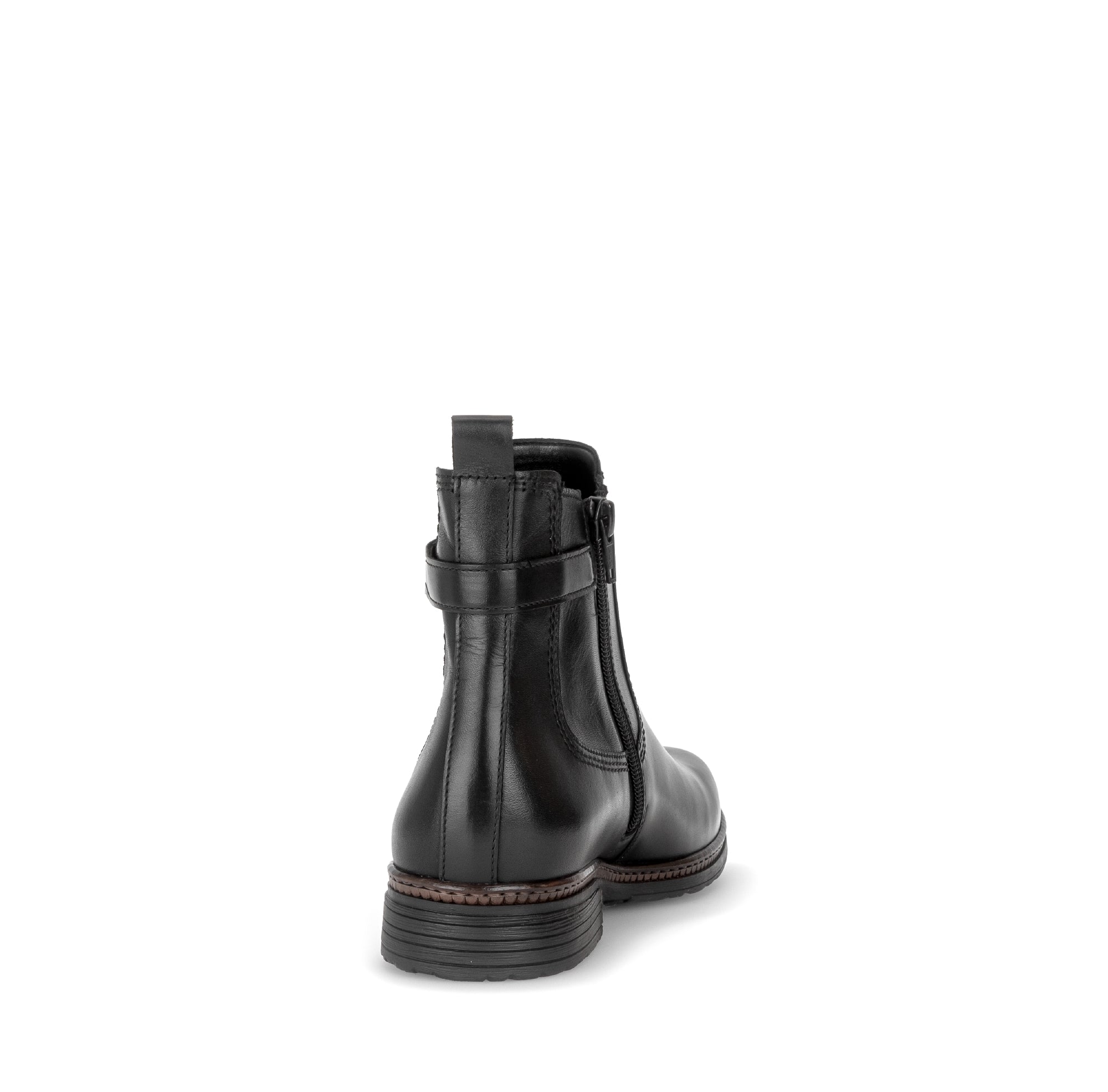 Gabor Nolene black side zip ankle boots, rotating product angle 08.