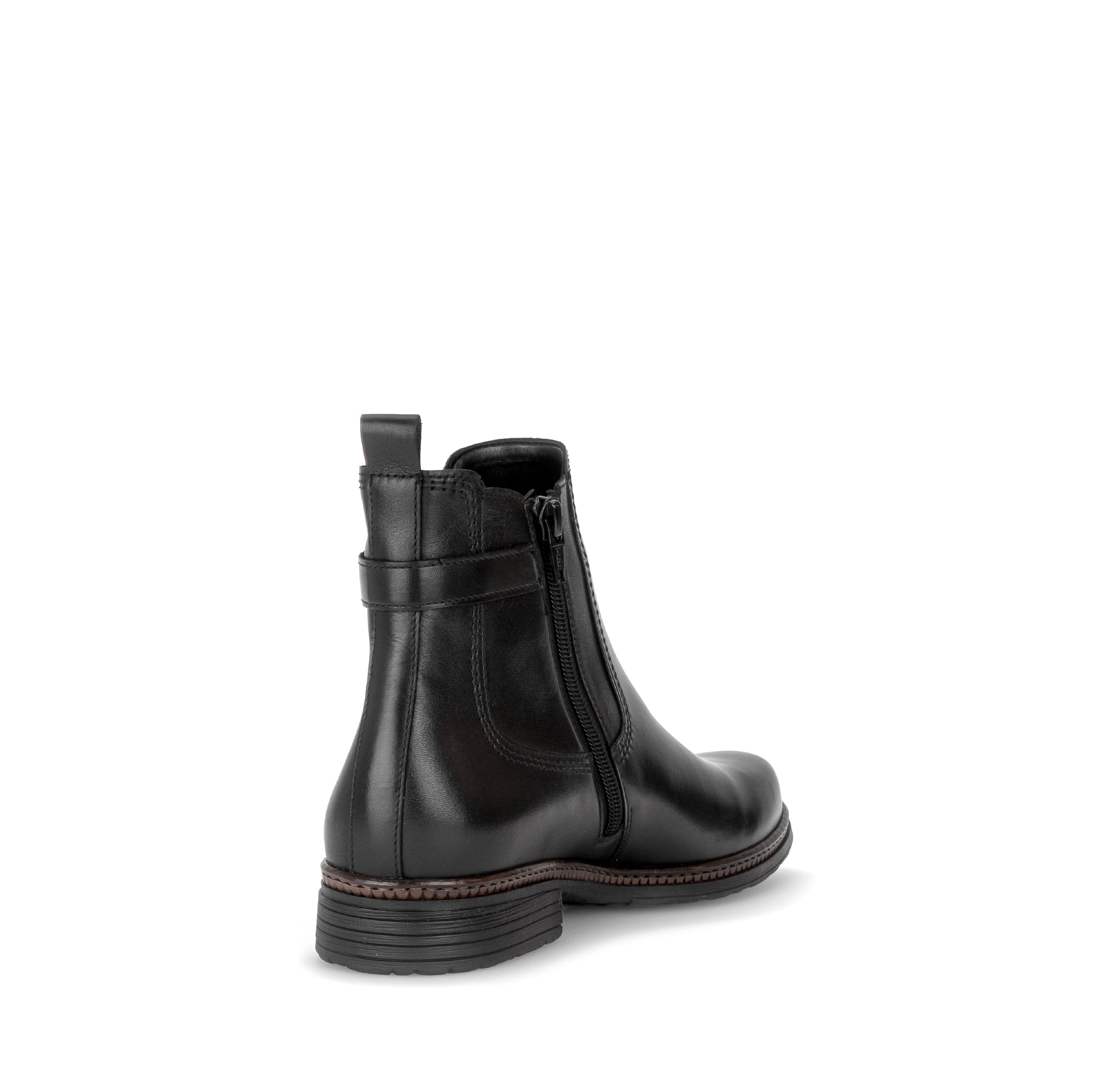 Gabor Nolene black side zip ankle boots, rotating product angle 09.