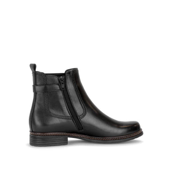 Gabor Nolene black side zip ankle boots, rotating product angle 12.