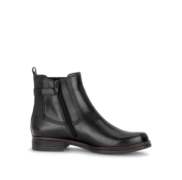 Gabor Nolene black side zip ankle boots, rotating product angle 14.