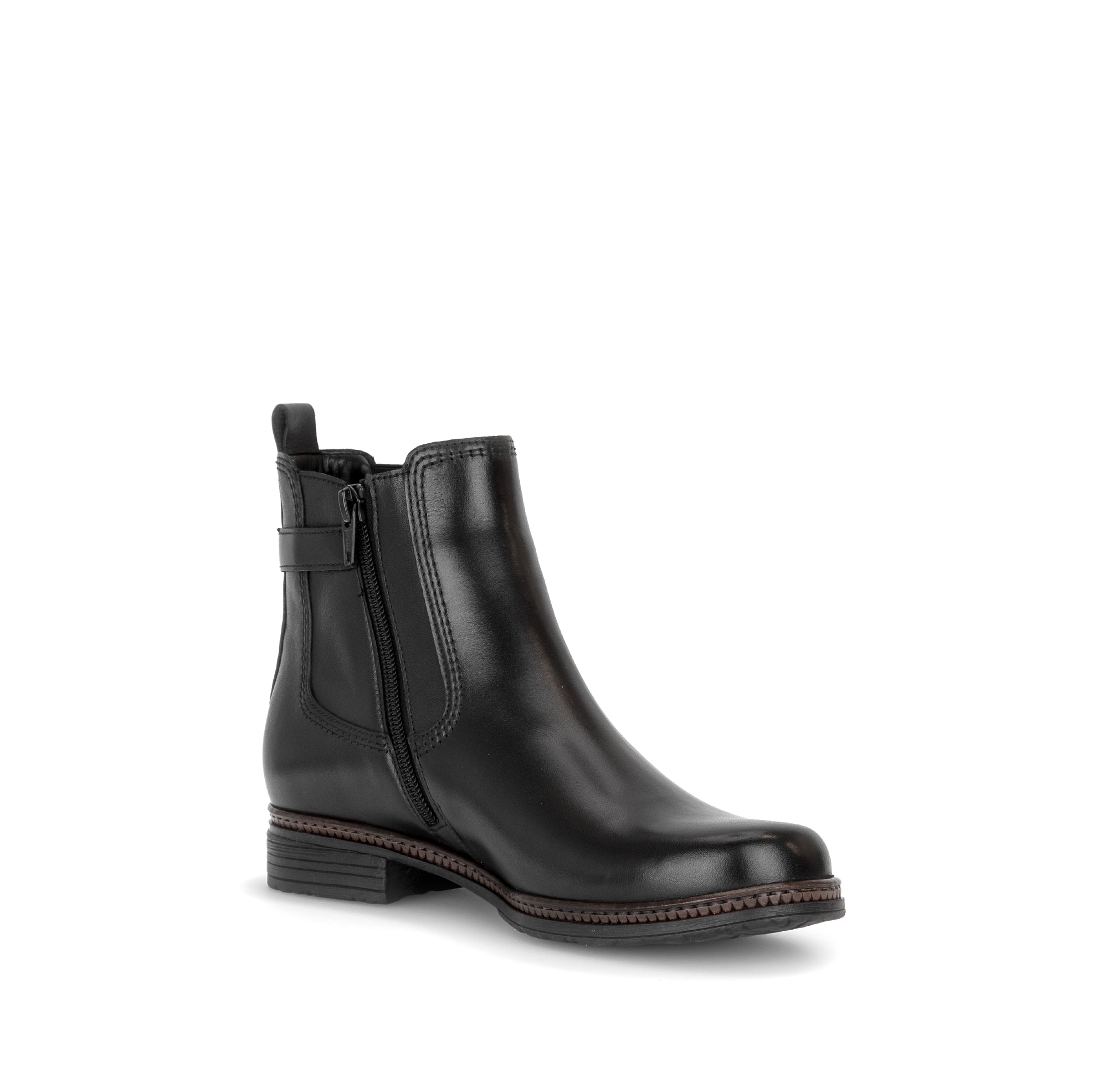 Gabor Nolene black side zip ankle boots, rotating product angle 16.