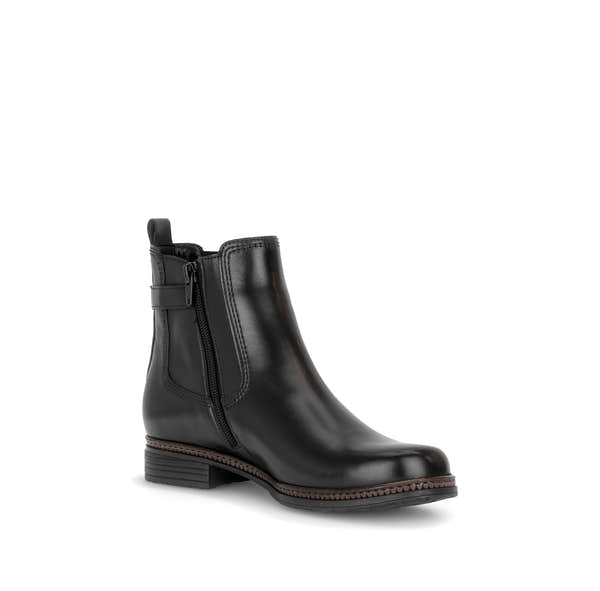 Gabor Nolene black side zip ankle boots, rotating product angle 16.
