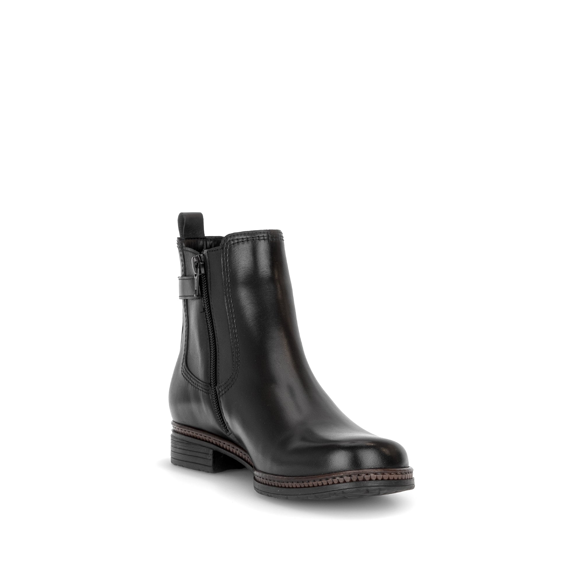 Gabor Nolene black side zip ankle boots, rotating product angle 17.