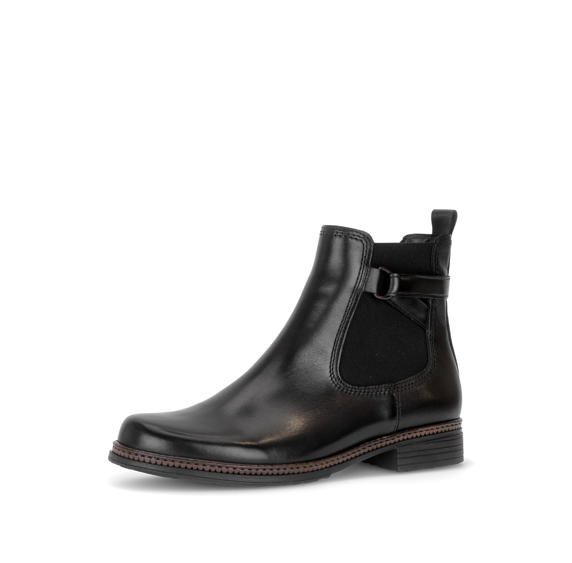 Gabor Nolene black side zip ankle boots, rotating product angle 23.