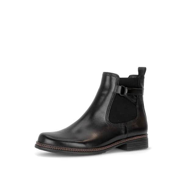 Gabor Nolene black side zip ankle boots, rotating product angle 23.