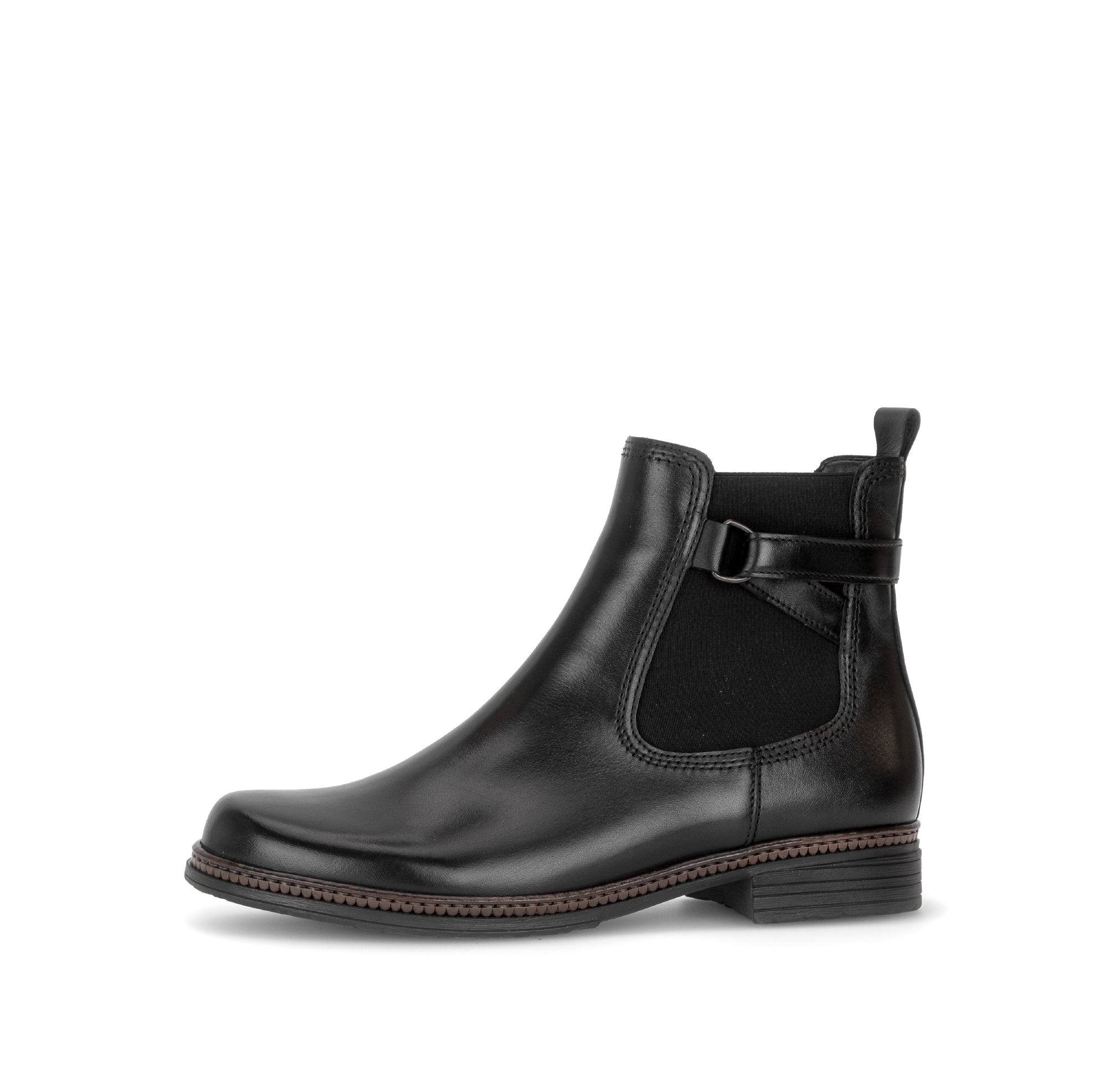 Gabor Nolene black side zip ankle boots, rotating product angle 24.