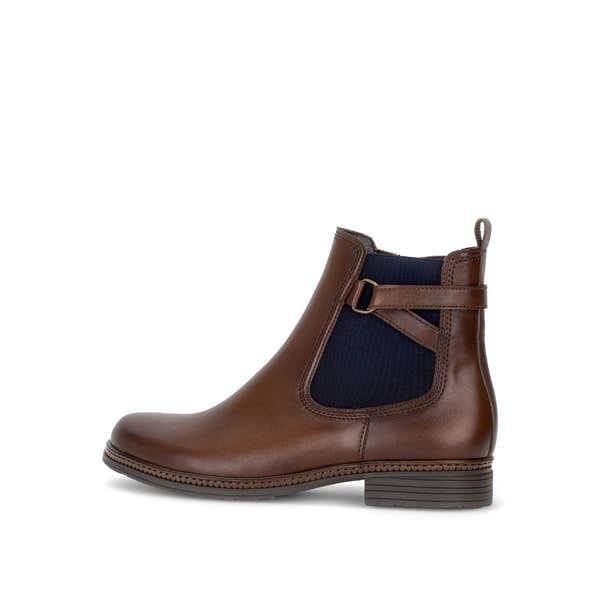 Gabor Nolene saddle tan side zip ankle boots, rotating product angle 02.