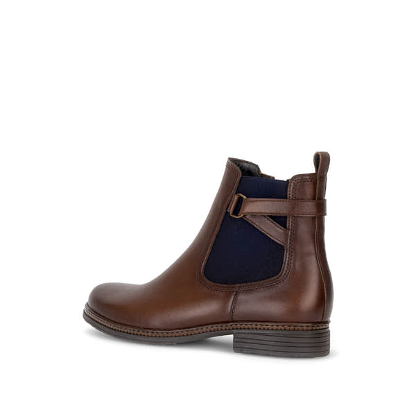 Gabor Nolene saddle tan side zip ankle boots, rotating product angle 03.