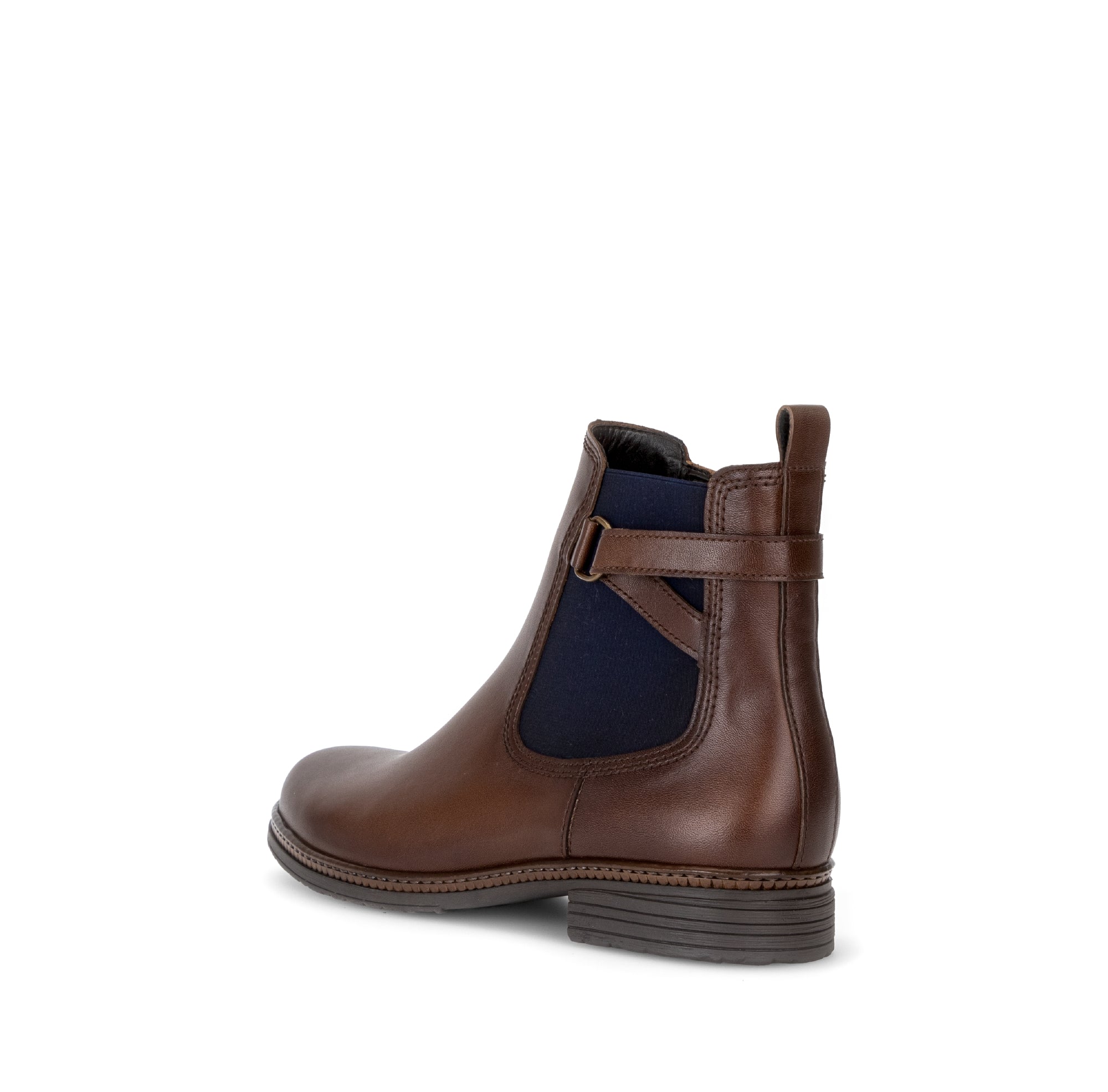 Gabor Nolene saddle tan side zip ankle boots, rotating product angle 04.