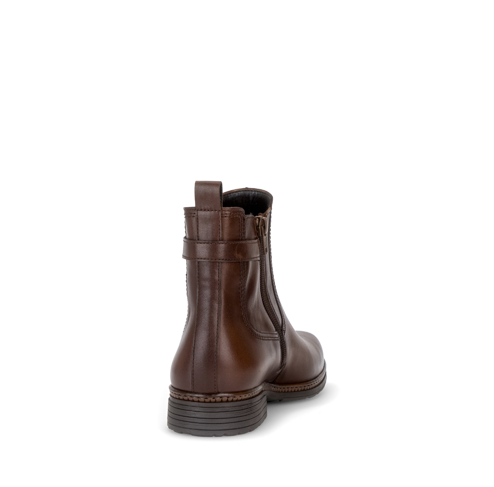 Gabor Nolene saddle tan side zip ankle boots, rotating product angle 08.