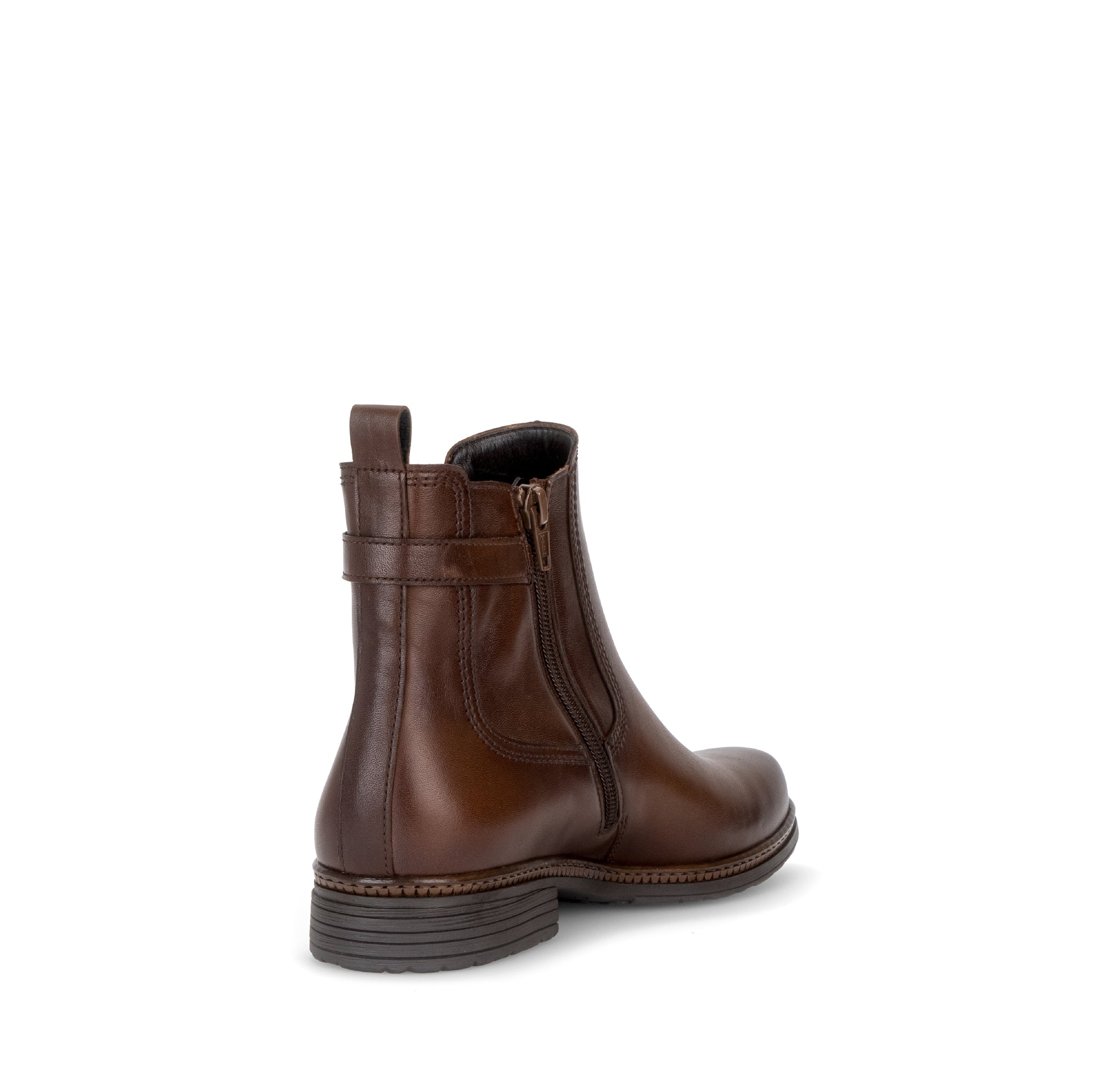Gabor Nolene saddle tan side zip ankle boots, rotating product angle 09.