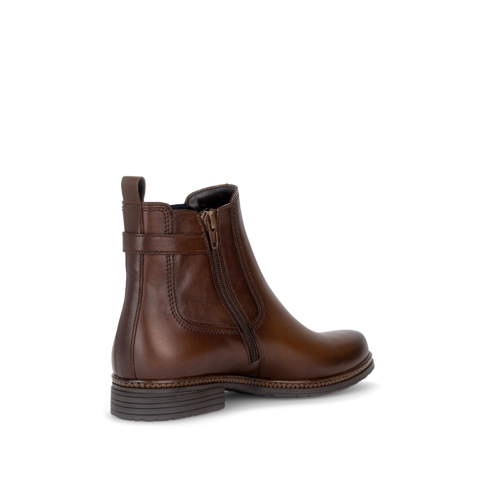 Gabor Nolene saddle tan side zip ankle boots, rotating product angle 10.