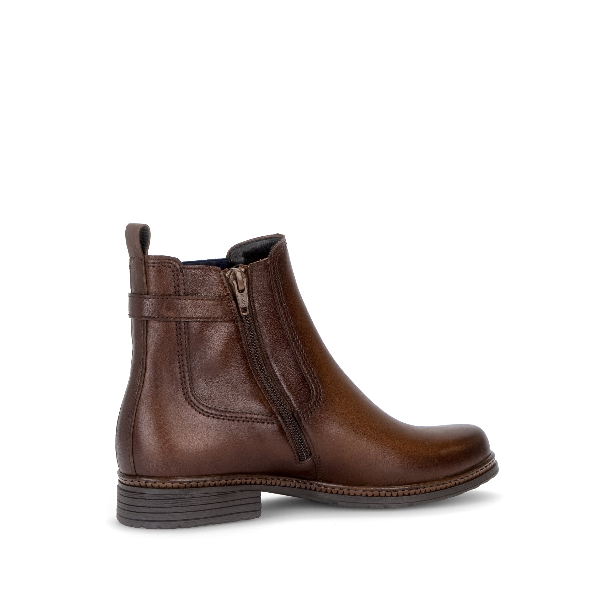 Gabor Nolene saddle tan side zip ankle boots, rotating product angle 11.