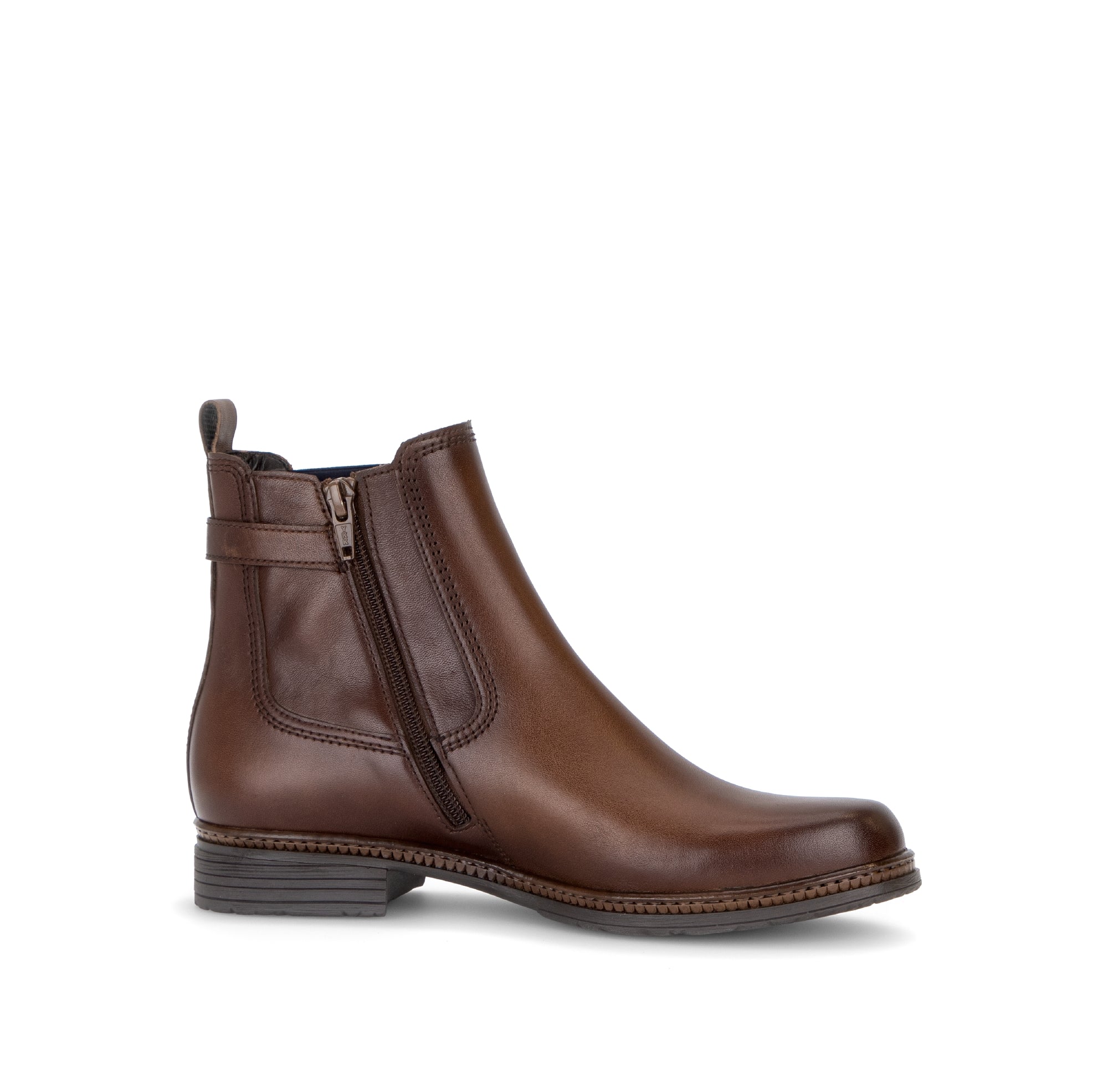 Gabor Nolene saddle tan side zip ankle boots, rotating product angle 14.