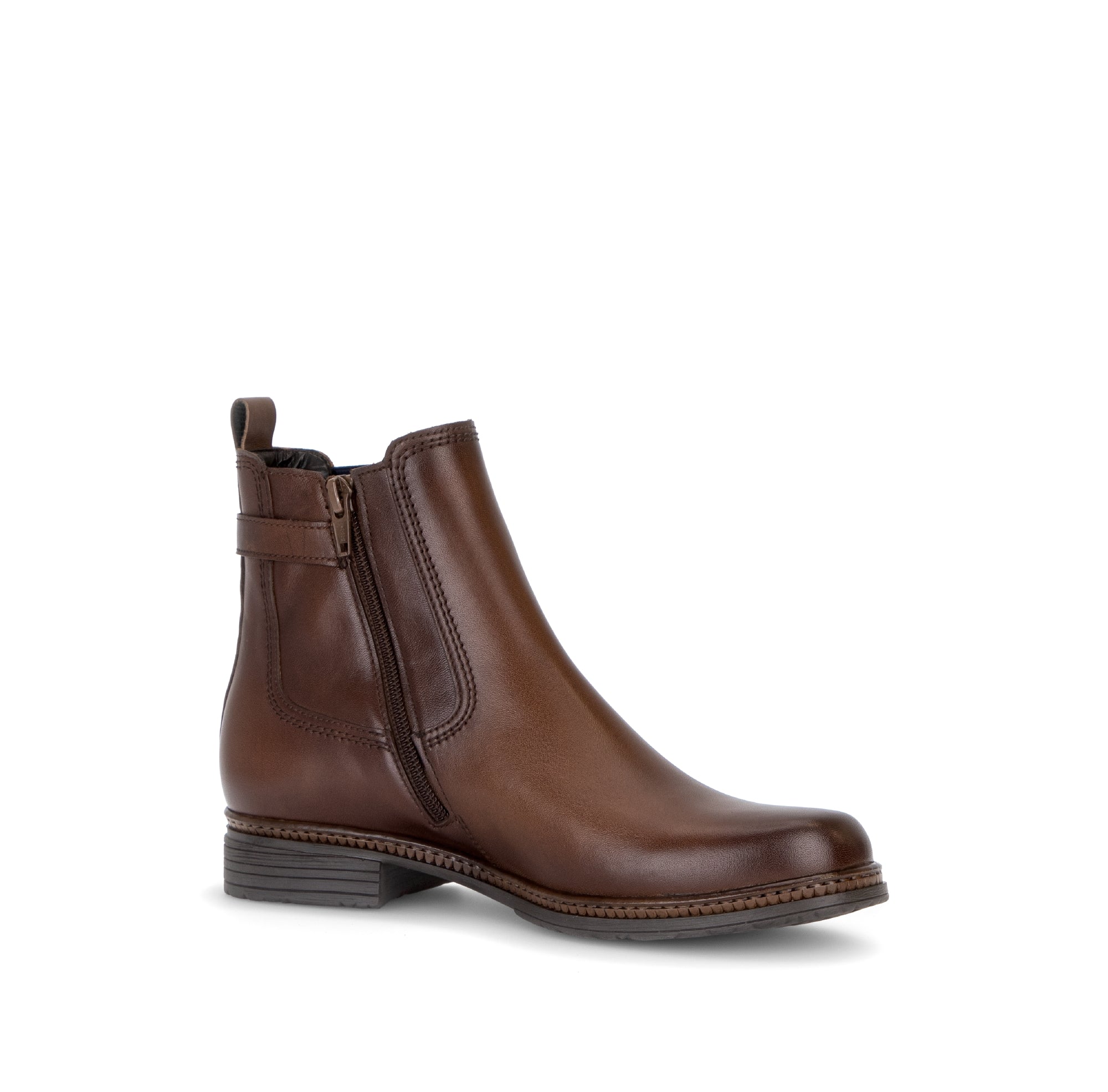 Gabor Nolene saddle tan side zip ankle boots, rotating product angle 15.