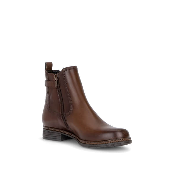 Gabor Nolene saddle tan side zip ankle boots, rotating product angle 16.