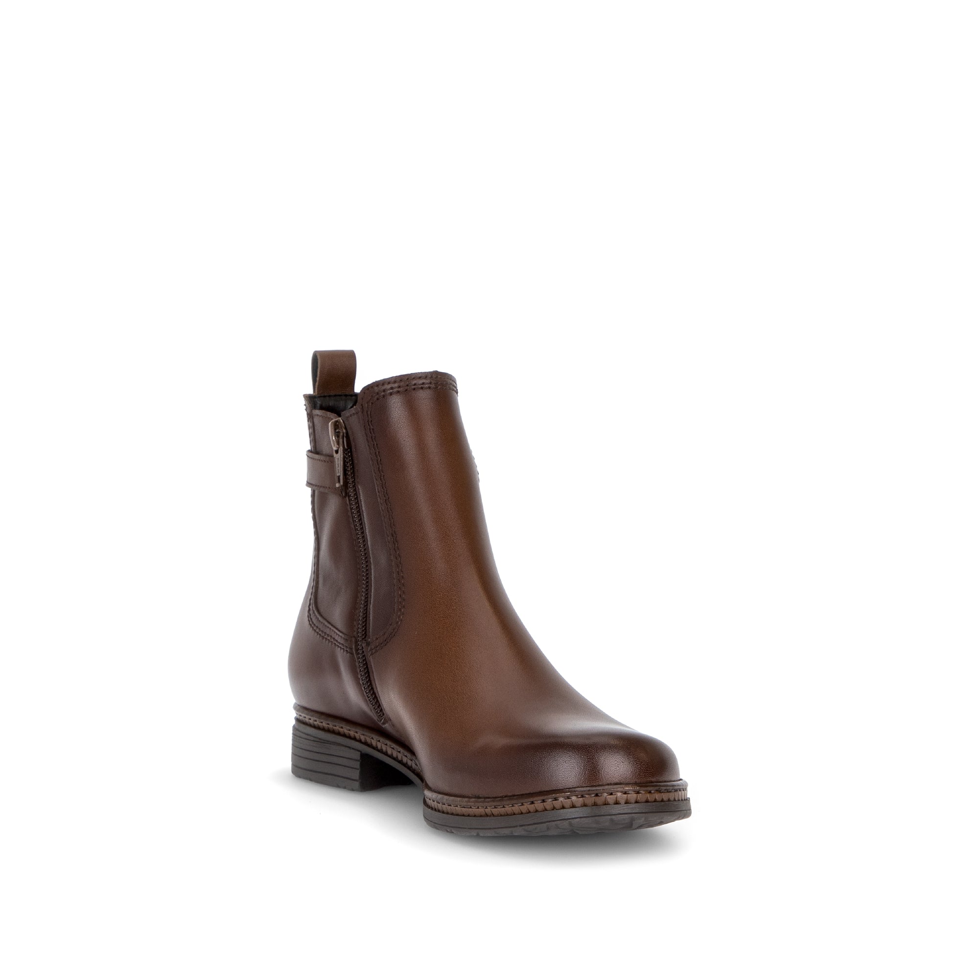Gabor Nolene saddle tan side zip ankle boots, rotating product angle 17.