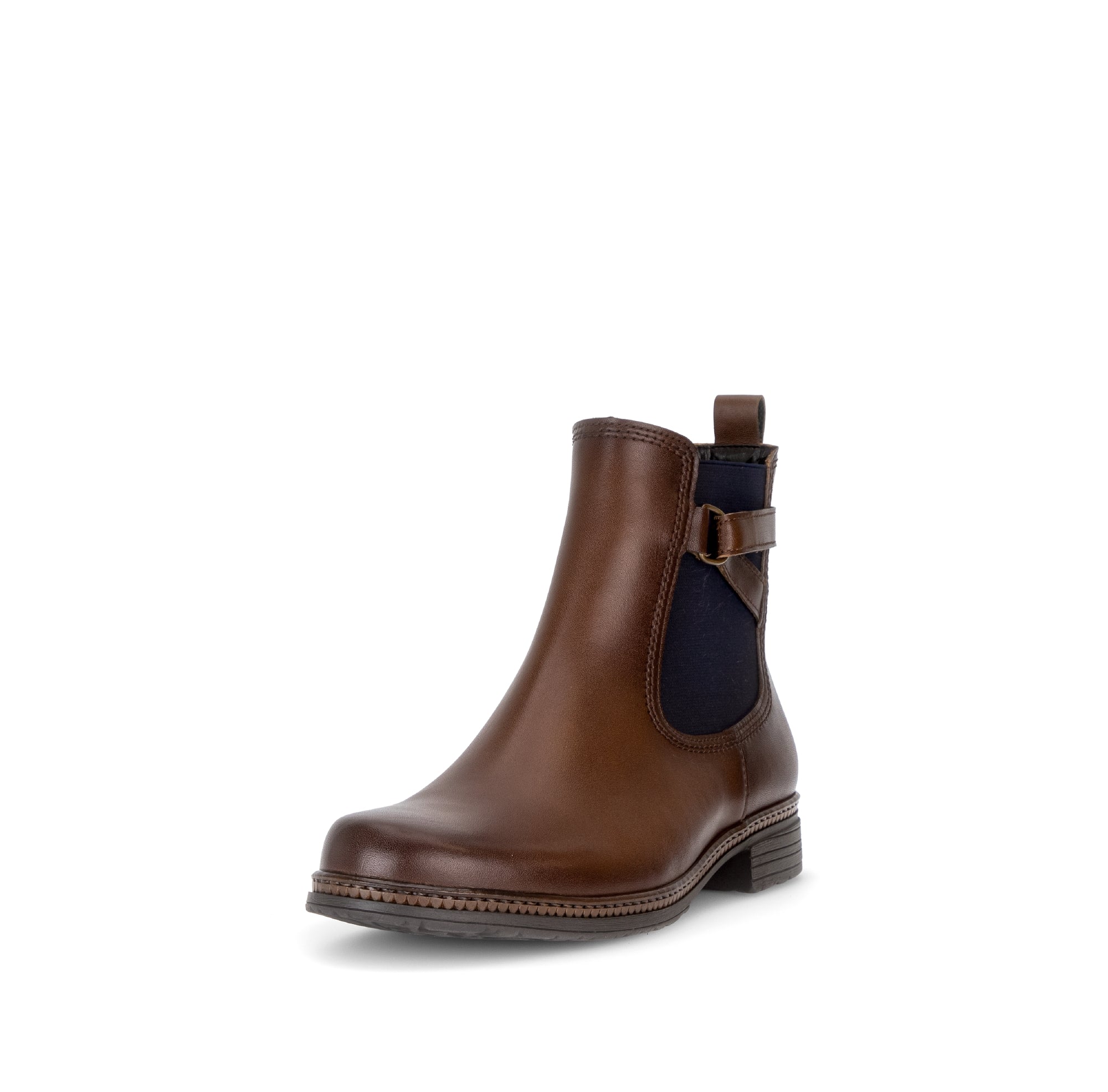 Gabor Nolene saddle tan side zip ankle boots, rotating product angle 21.