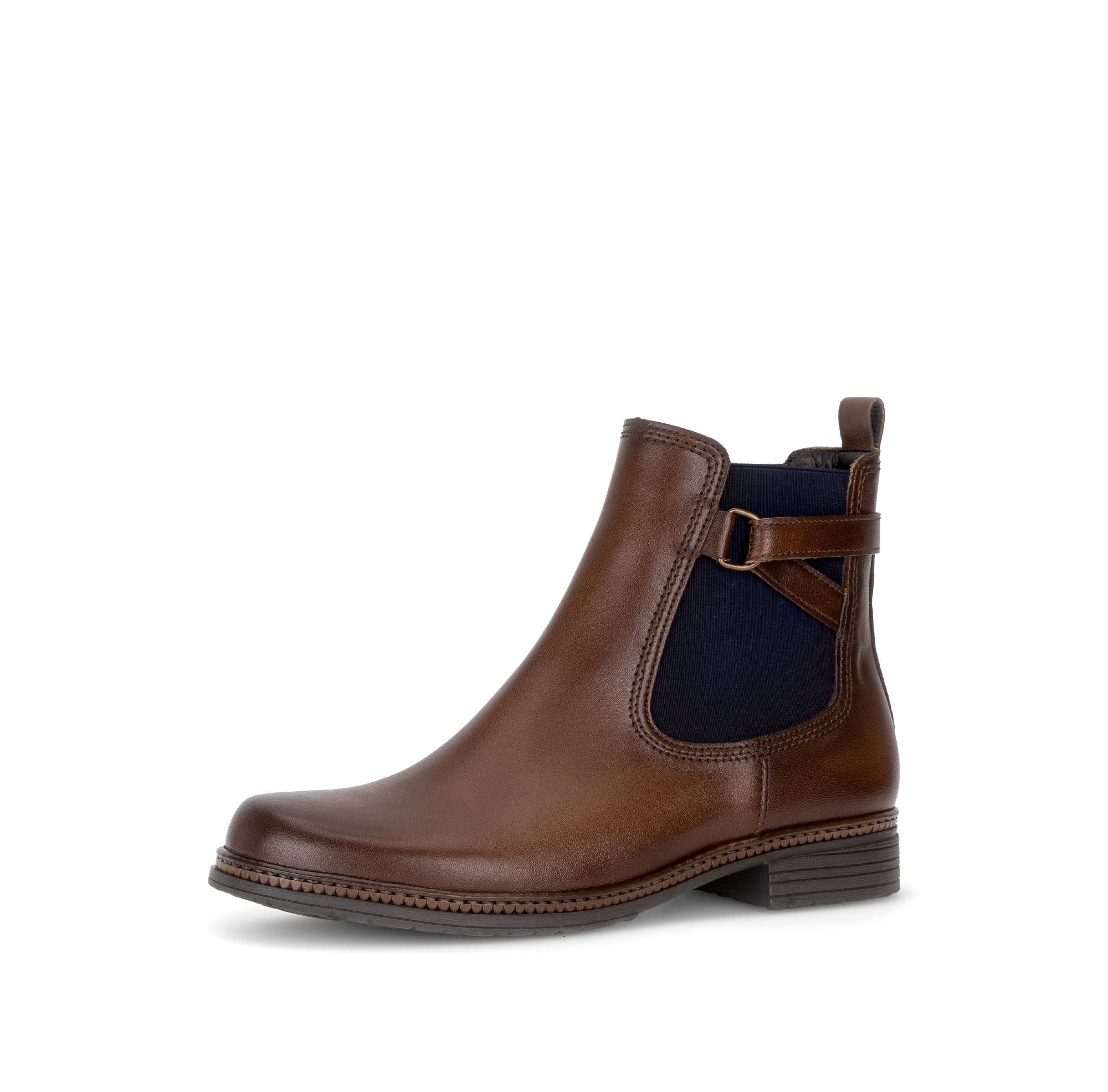 Gabor Nolene saddle tan side zip ankle boots, rotating product angle 23.