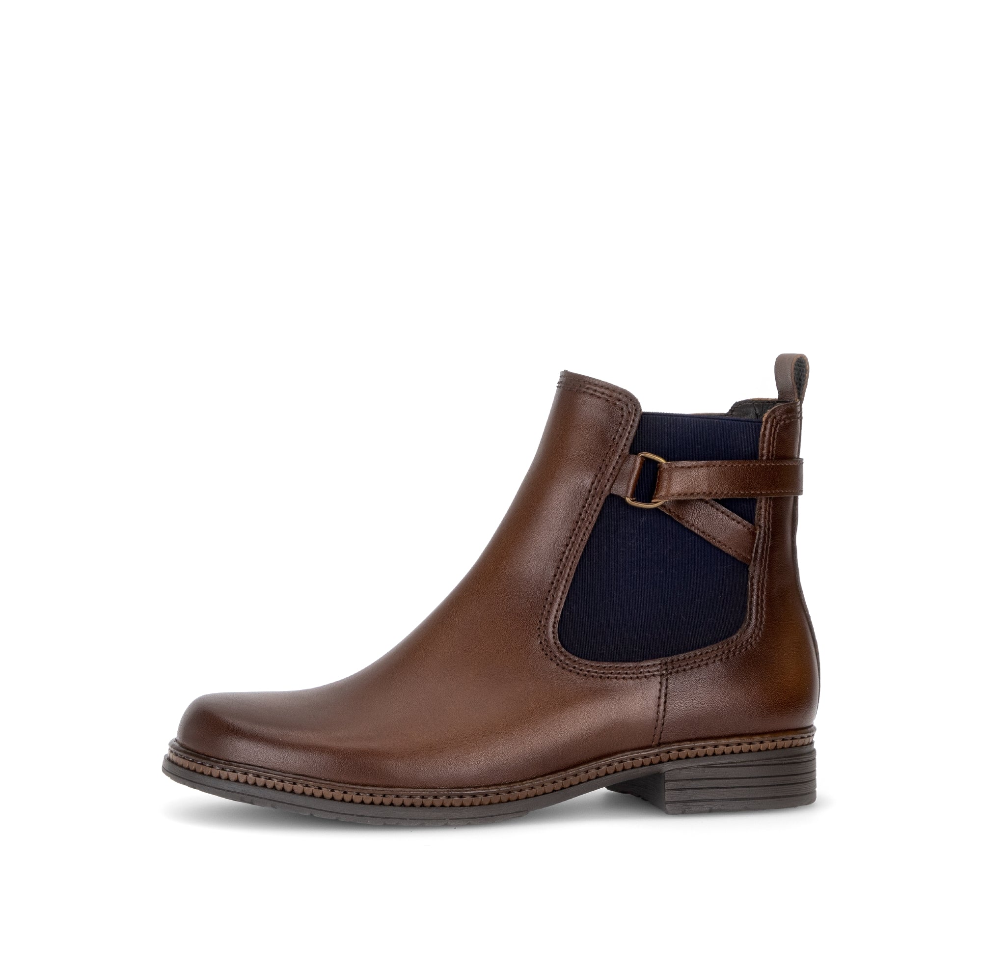 Gabor Nolene saddle tan side zip ankle boots, rotating product angle 24.