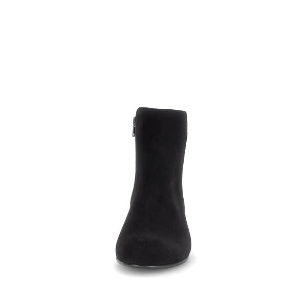 Gabor Abbey black block heel ankle boots, front view.