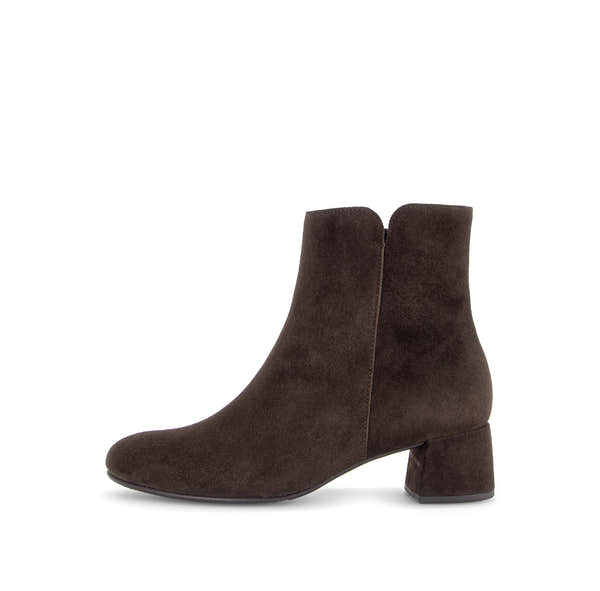 Gabor Abbey mocca brown block heel ankle boots, outer side view.