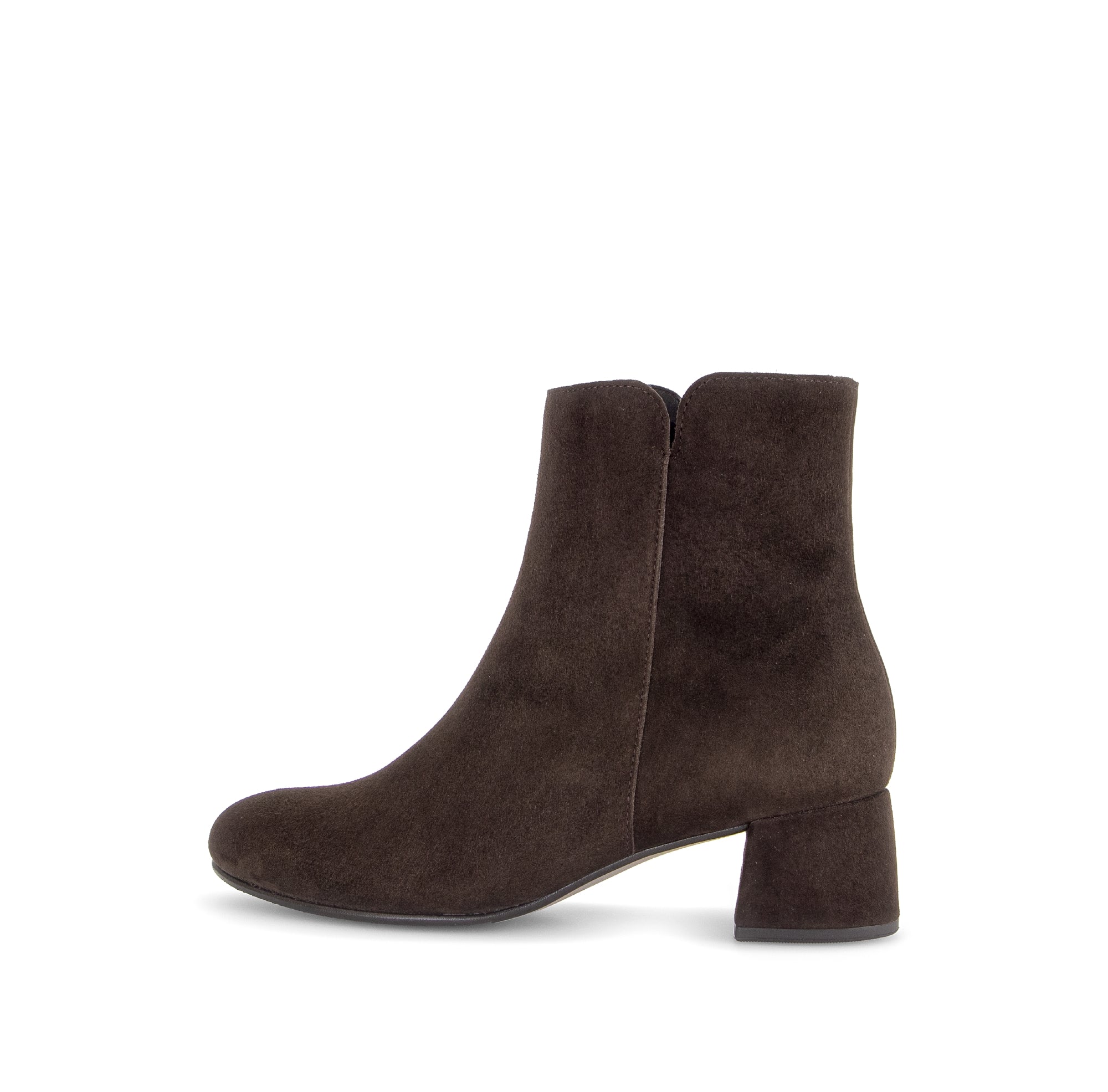 Gabor Abbey mocca brown block heel ankle boots, rotating product angle 02.