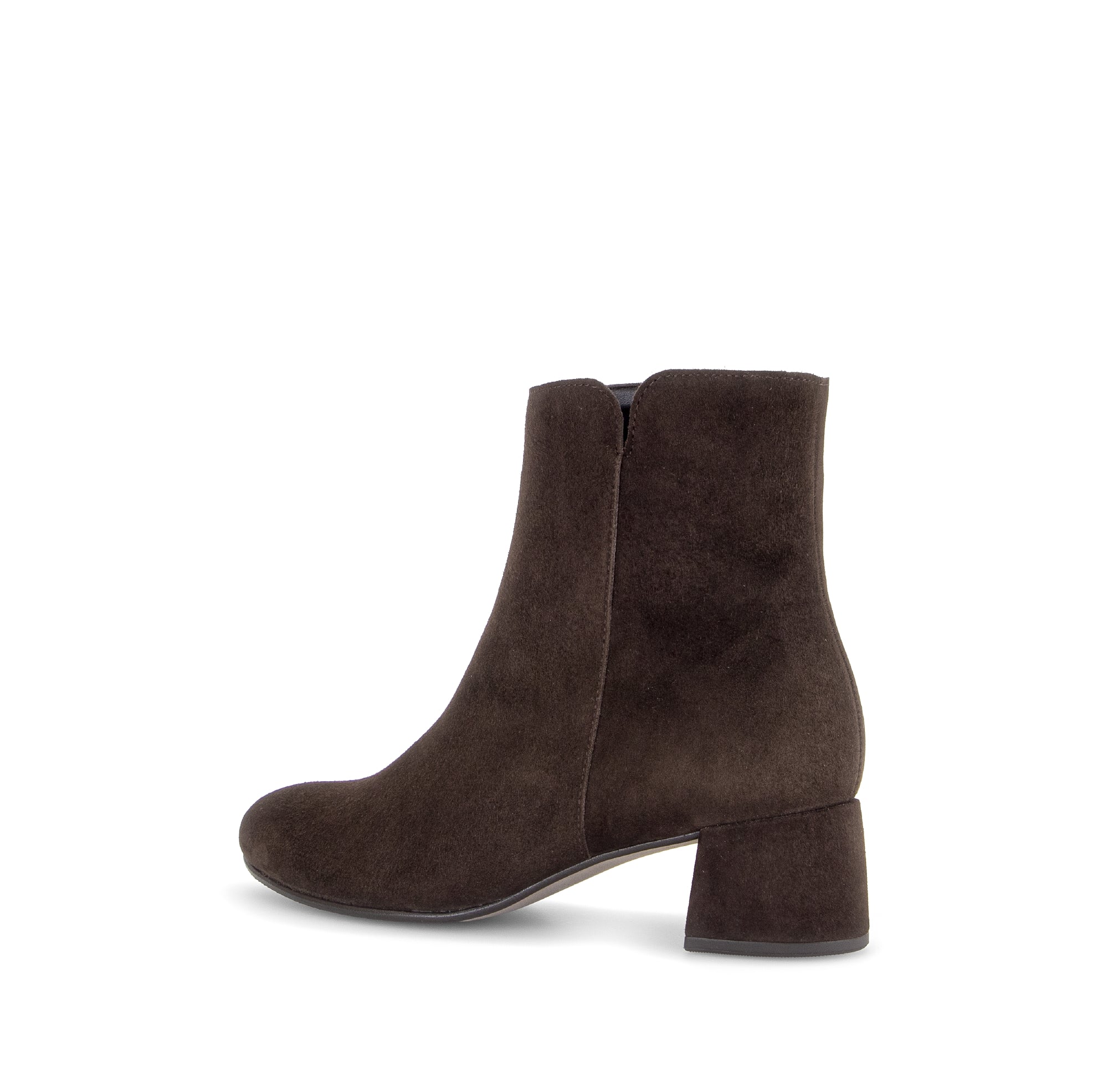 Gabor Abbey mocca brown block heel ankle boots, rotating product angle 03.