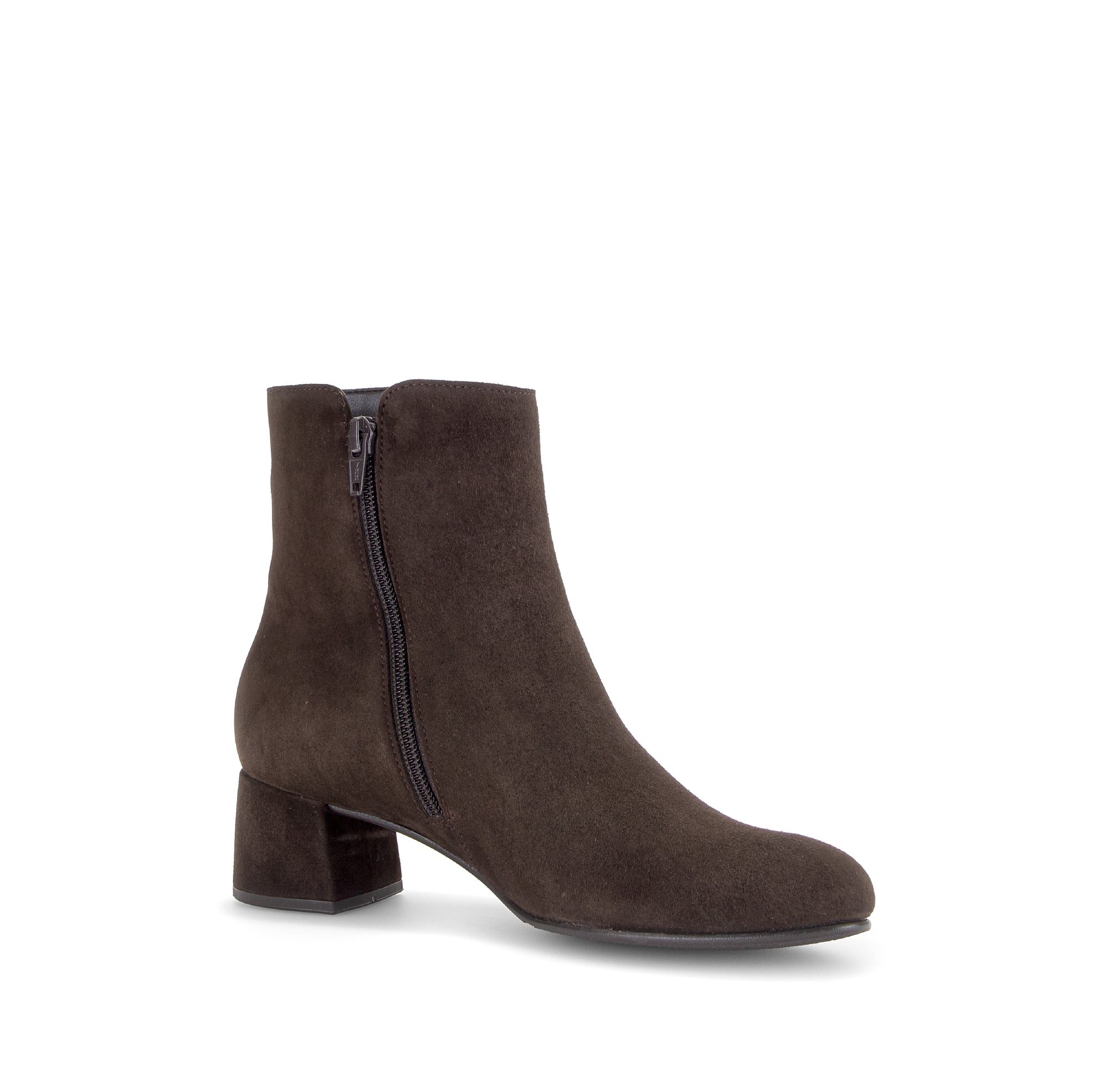 Gabor Abbey mocca brown block heel ankle boots, rotating product angle 15.