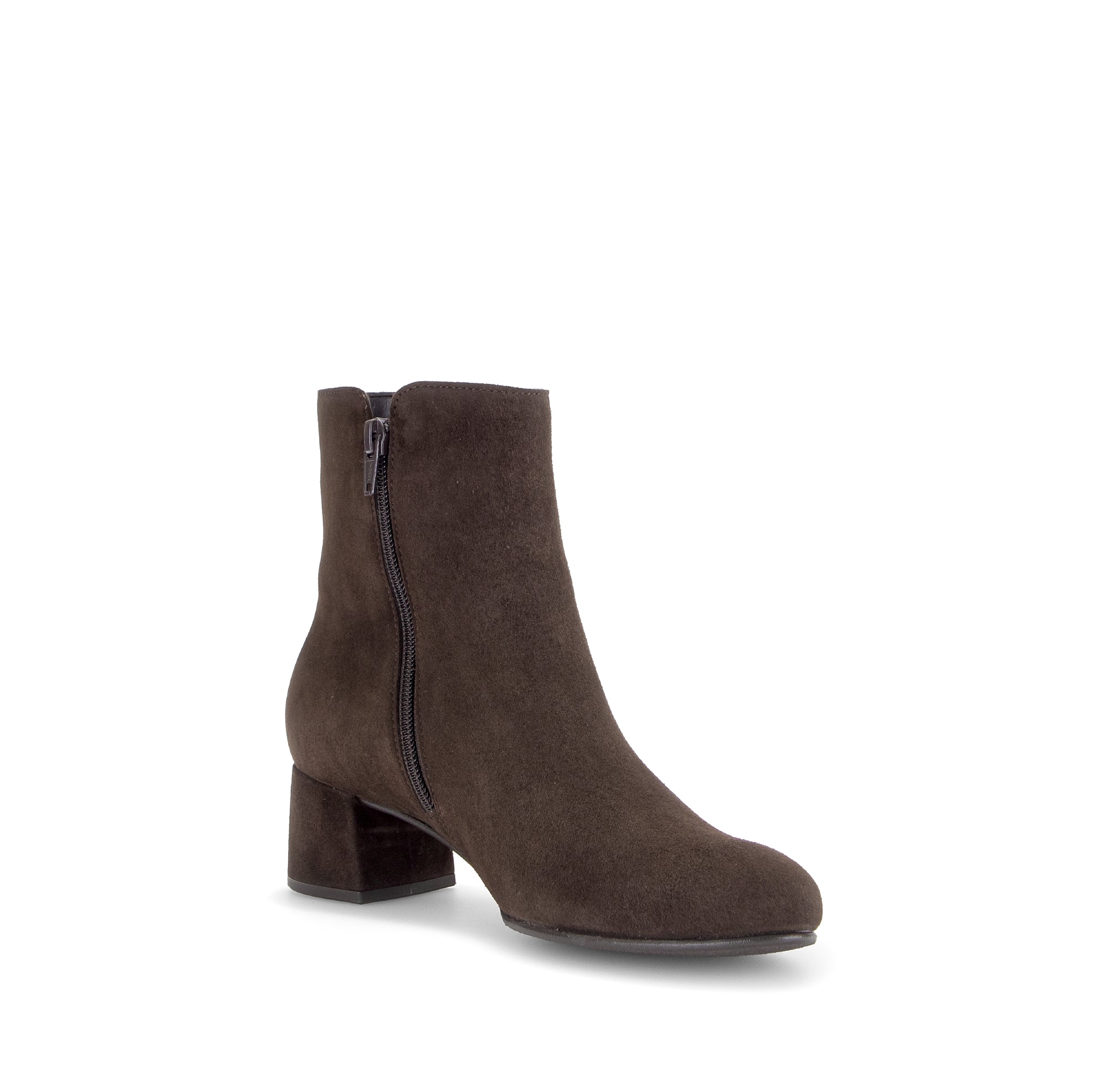 Gabor Abbey mocca brown block heel ankle boots, rotating product angle 16.