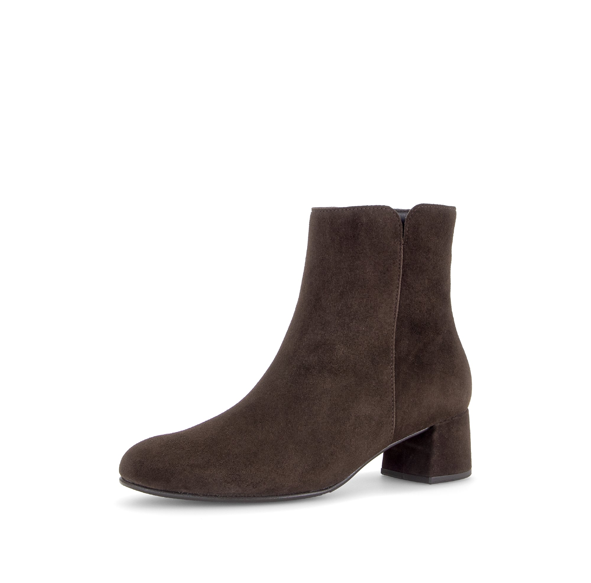 Gabor Abbey mocca brown block heel ankle boots, rotating product angle 23.