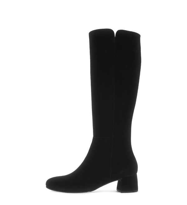 Gabor Ashby M black medium calf knee high boots, outer side view.
