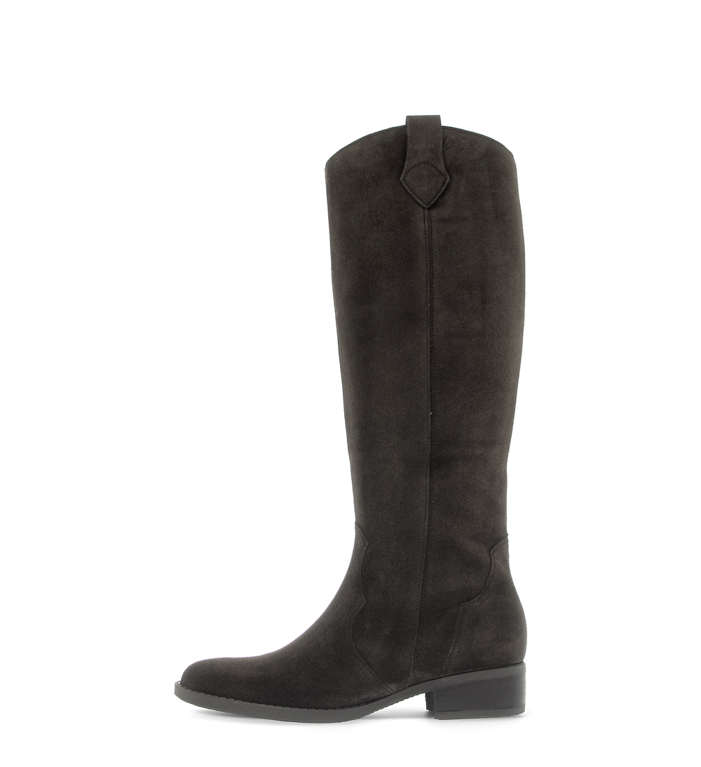Gabor Garden mocca brown knee high boots, animated rotating view.