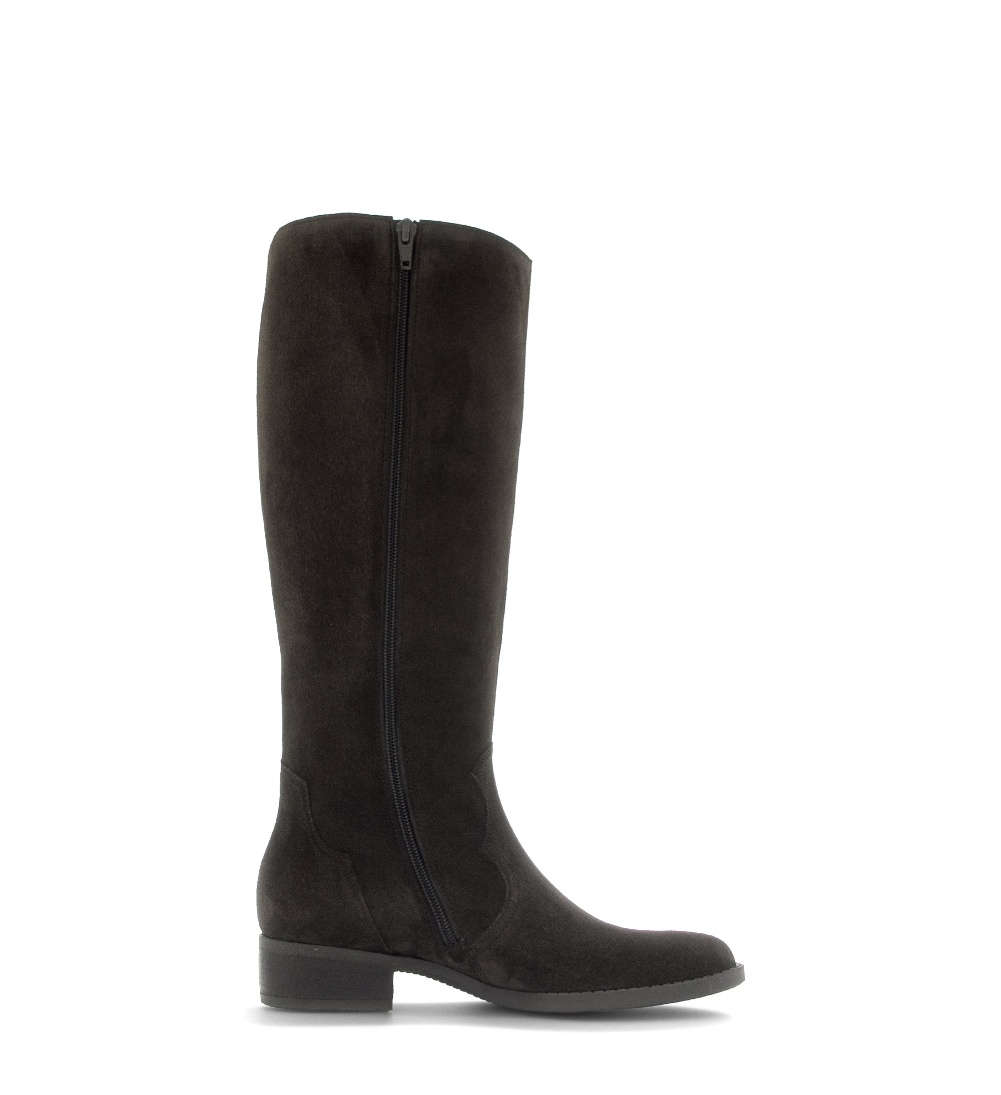 Gabor Garden mocca brown knee high boots, inner side view.