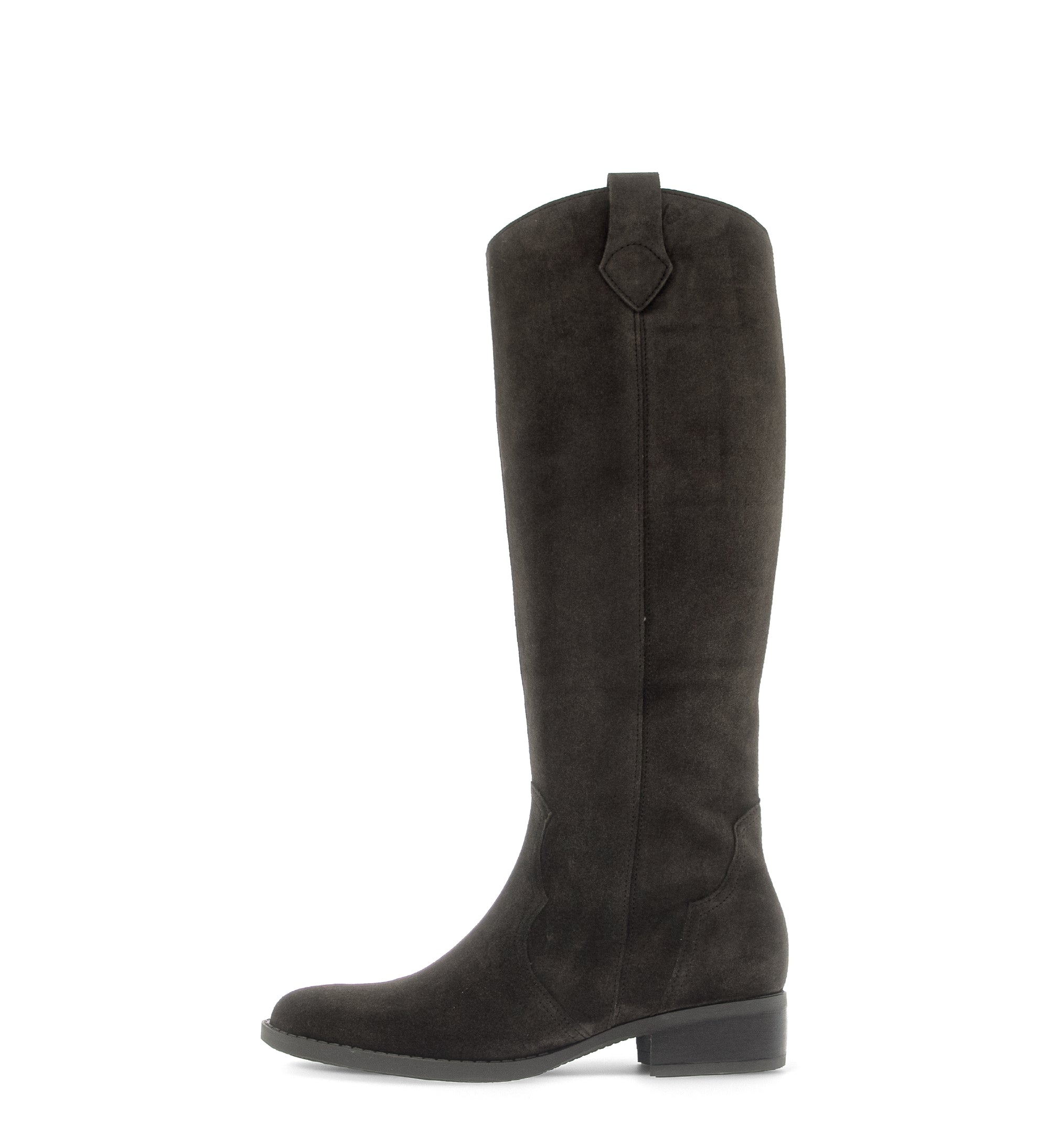 Gabor Garden mocca brown knee high boots, outer side view.