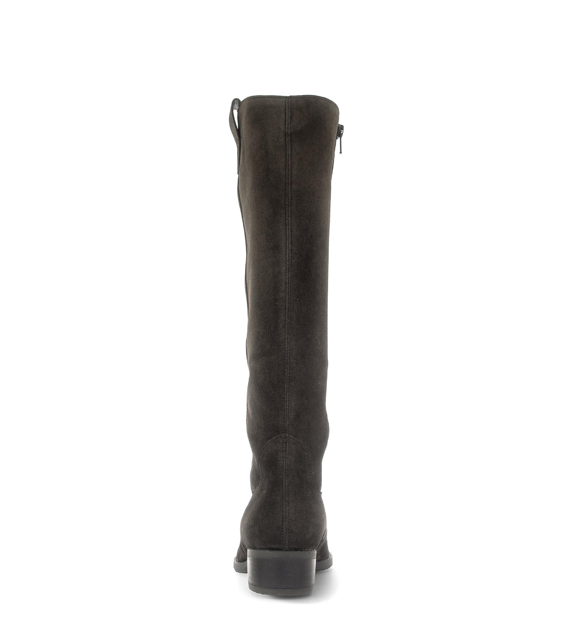 Gabor Garden mocca brown knee high boots, rear view.
