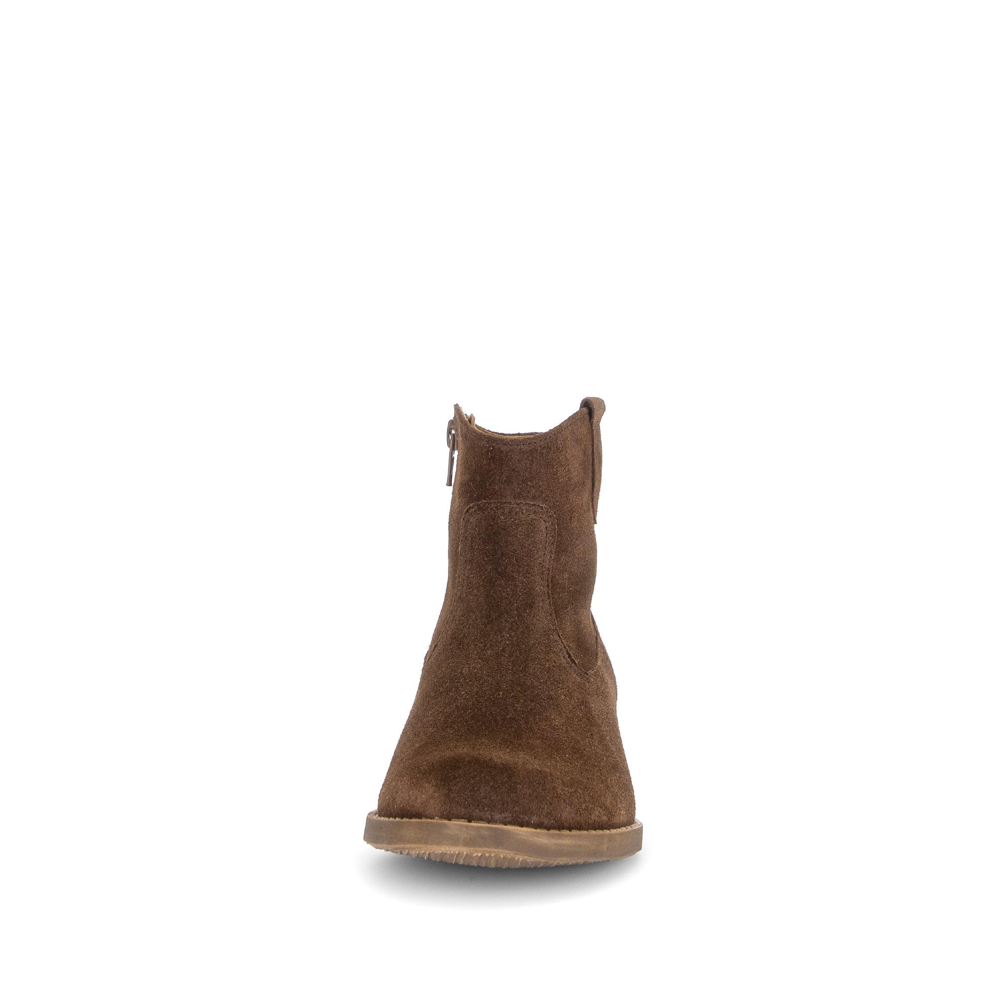 Gabor Grove cacao brown western ankle boots, front view.