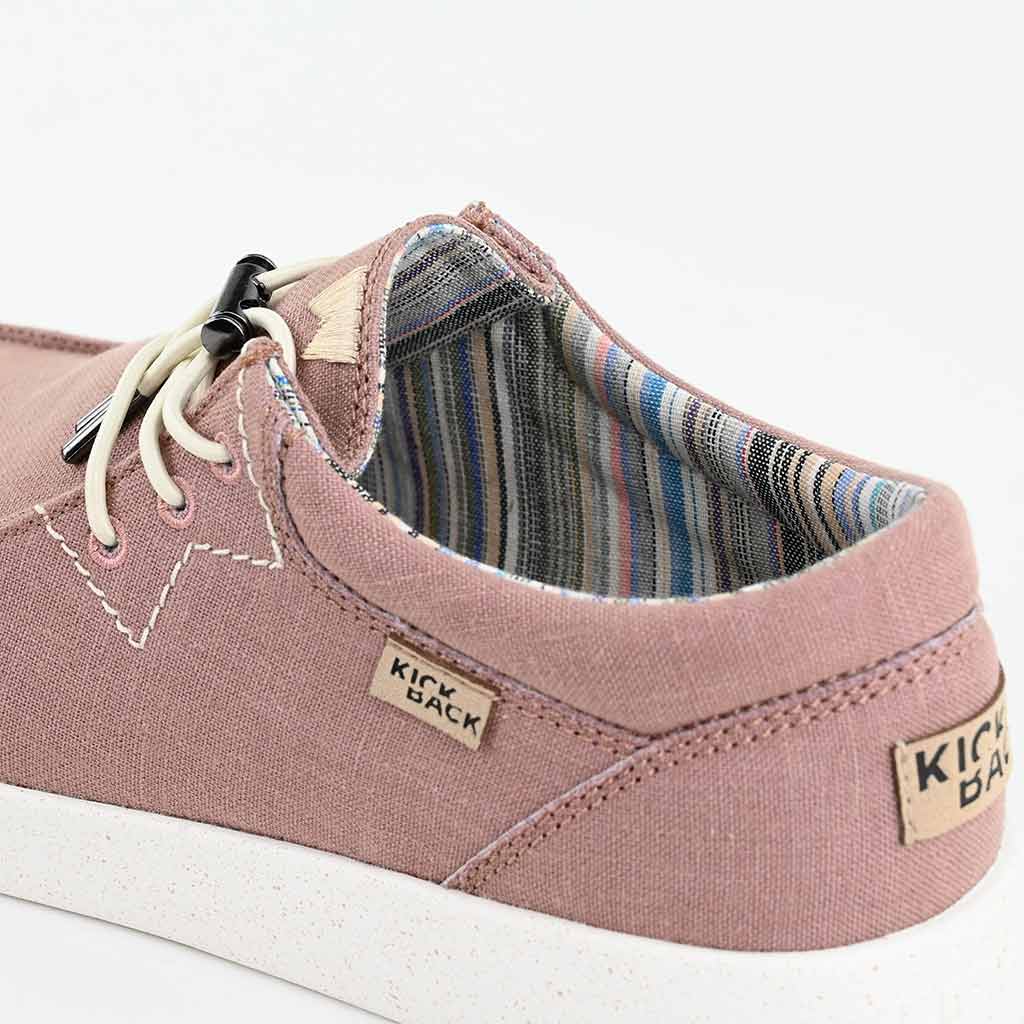 Kickback Haven Mens Dusky Pink Textile Arch Support Lace Up Loafers