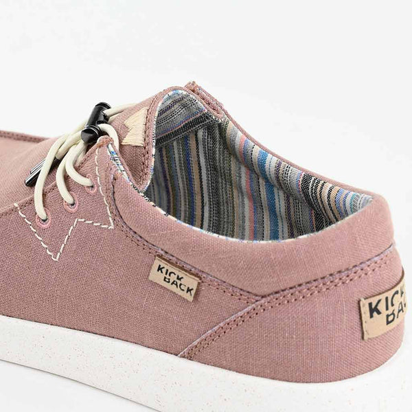 Kickback Haven Mens Dusky Pink Textile Arch Support Lace Up Loafers