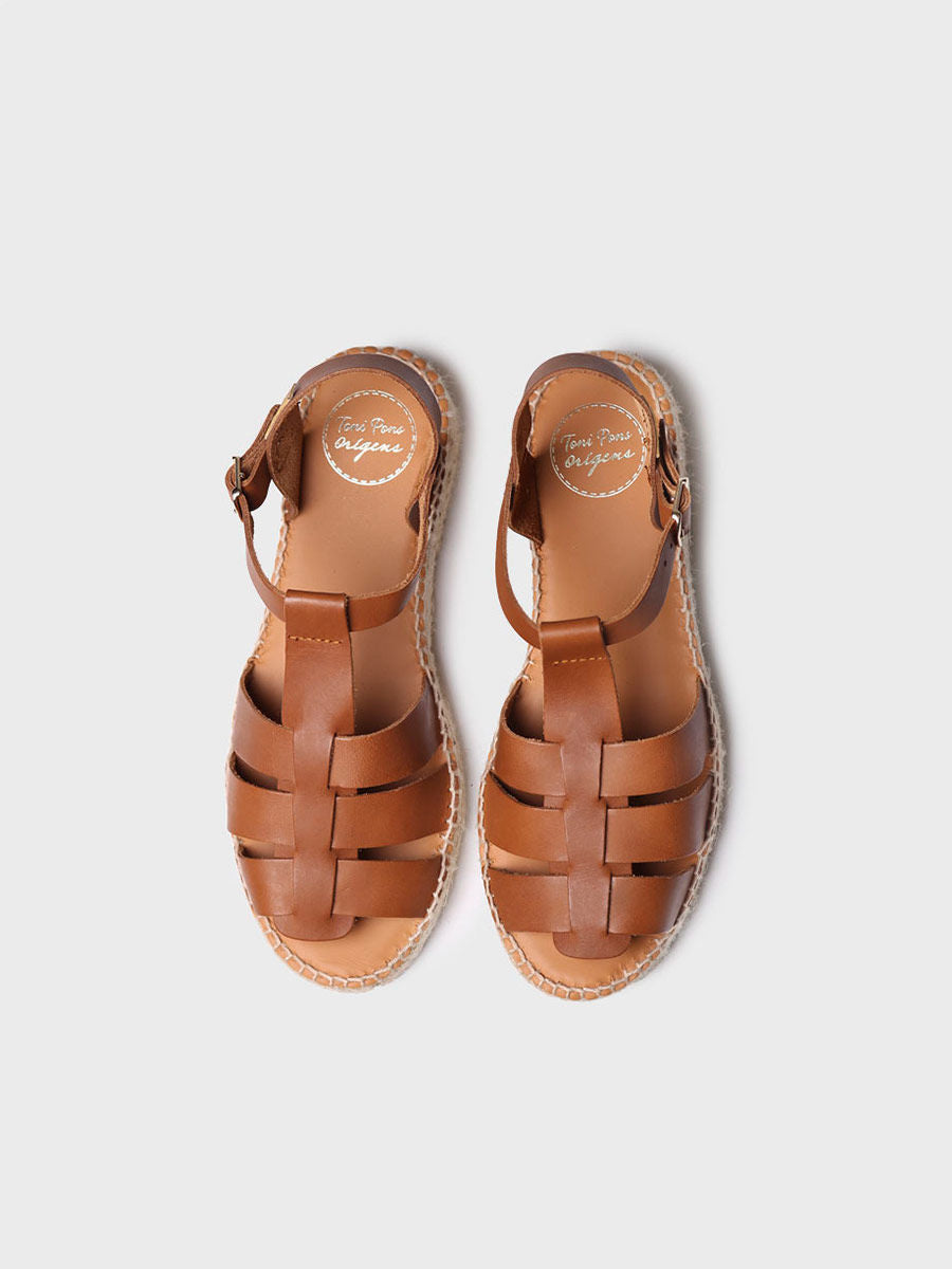 Toni Pons Emma Ladies  Spanish Nougat Leather Buckle Sandals