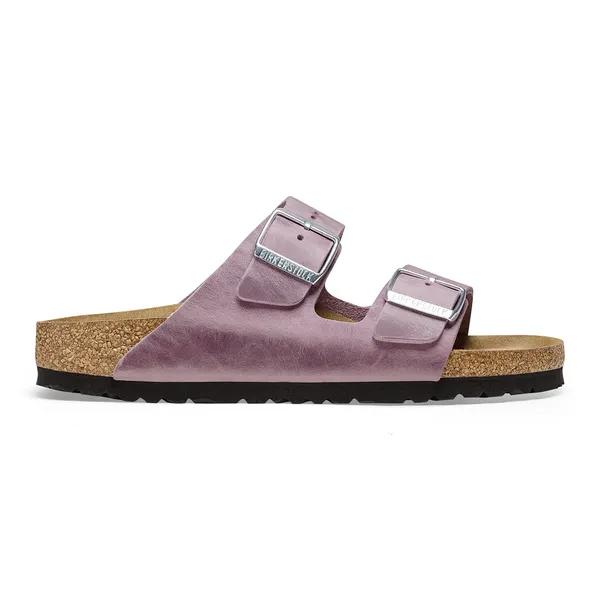 Birkenstock Arizona Waxy Ladies Narrow Lavender Leather Arch Support Buckle Sandals