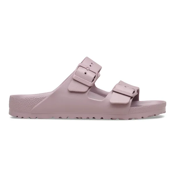 Unisex Faded Purple Birkenstock Arizona EVA waterproof sandals with buckle closure and arch support.