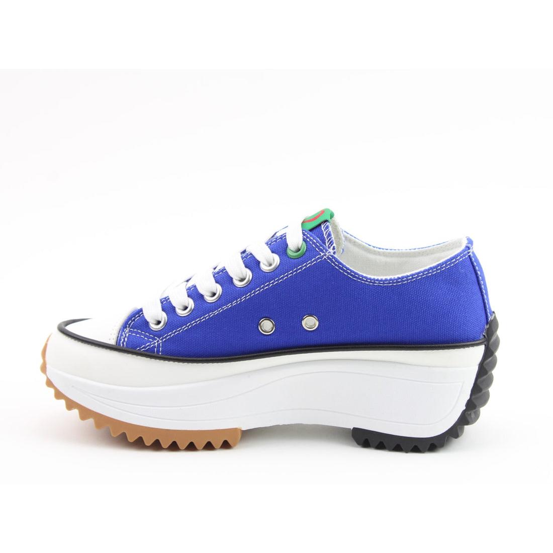 Heavenly Feet Strata Ladies Blue Textile Vegan Lace Up Trainers