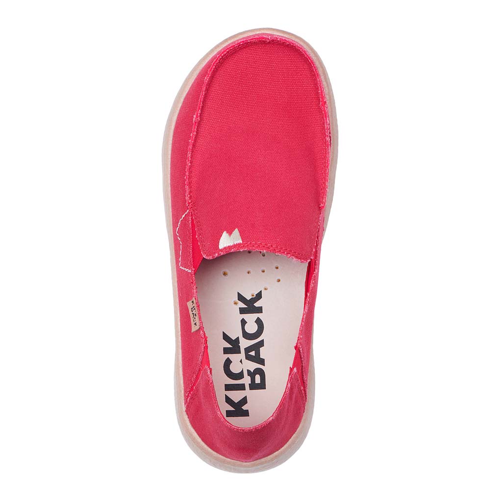 Kickback Couch 2.0 Mens Wide Red Canvas Textile Arch Support Slip On Loafers