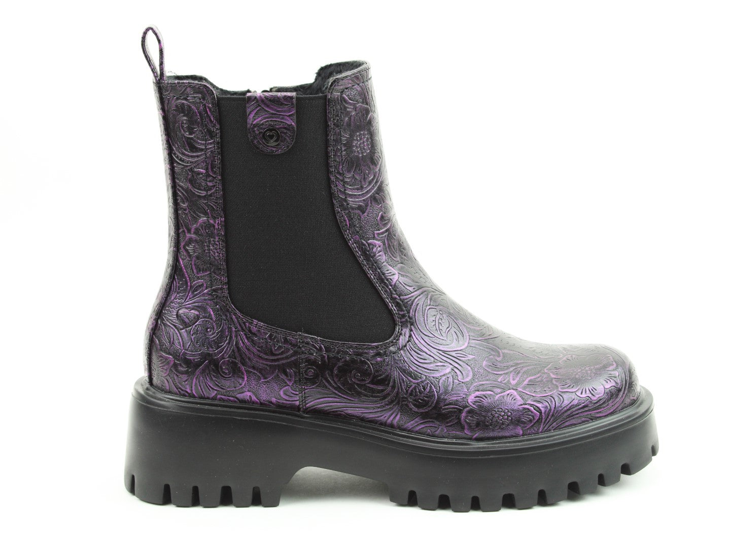 Heavenly Feet Alana Ladies Purple Vegan Zip & Lace Ankle Boots