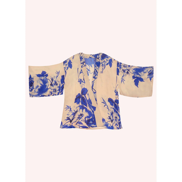 Powder China Blue Blooms Kimono Jacket