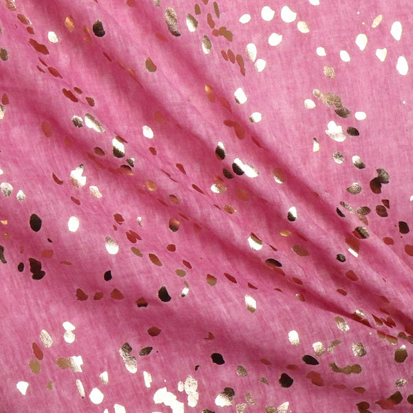 POM 100% Recycled Pink and Metallic Rose Gold Large Speckled Print Scarf
