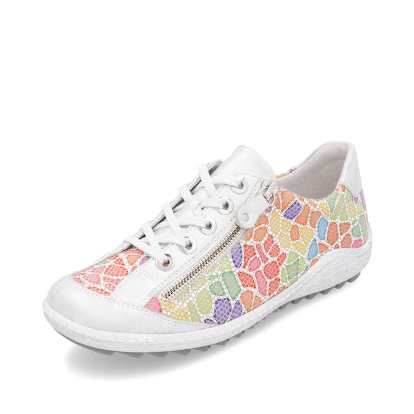 Remonte R1402-97 Ladies Wide Multi Leather Side Zip Trainers