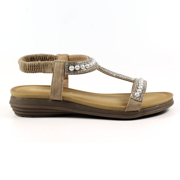 Lunar JLH078 Tancy Ladies Beige Other T-bar Sandals