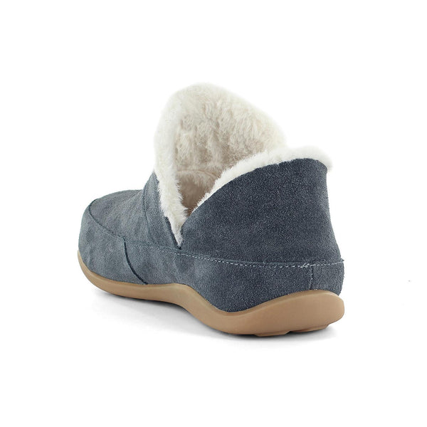 Strive Geneva Ladies Charcoal Grey Leather Arch Support Slip On Slippers